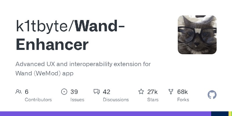 GitHub - k1tbyte/Wand-Enhancer: Advanced UX and interoperability extension for Wand (WeMod) app