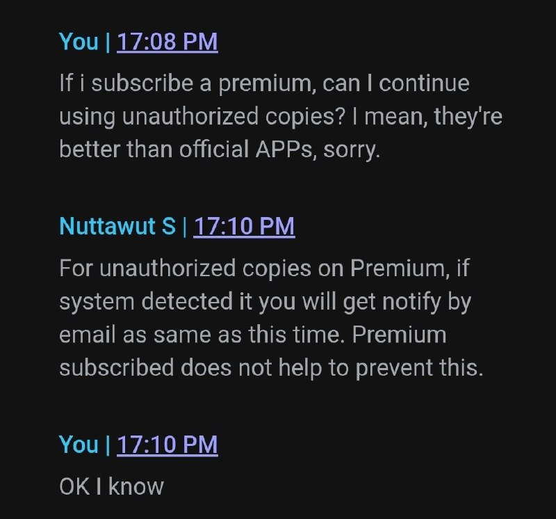 如果你还在通过Echo使用Spotify就需要注意了，这么做会导致账号被暂停使用，可见Spotify可以检测基于web API的第三方客户端，好在客服处理速度很快，基本上2分钟就能搞定，此外问询客服时还了解到即便订阅了Premium再使用这类客户端也无济于事，难以评价